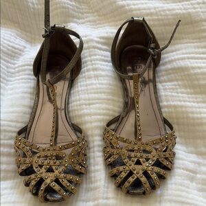 Report studded open toe flats